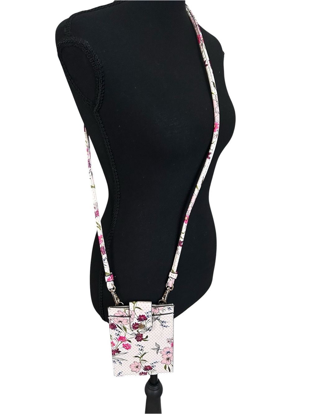 Nanette Lepore Pink and White Floral Crossbody Phone Pouch